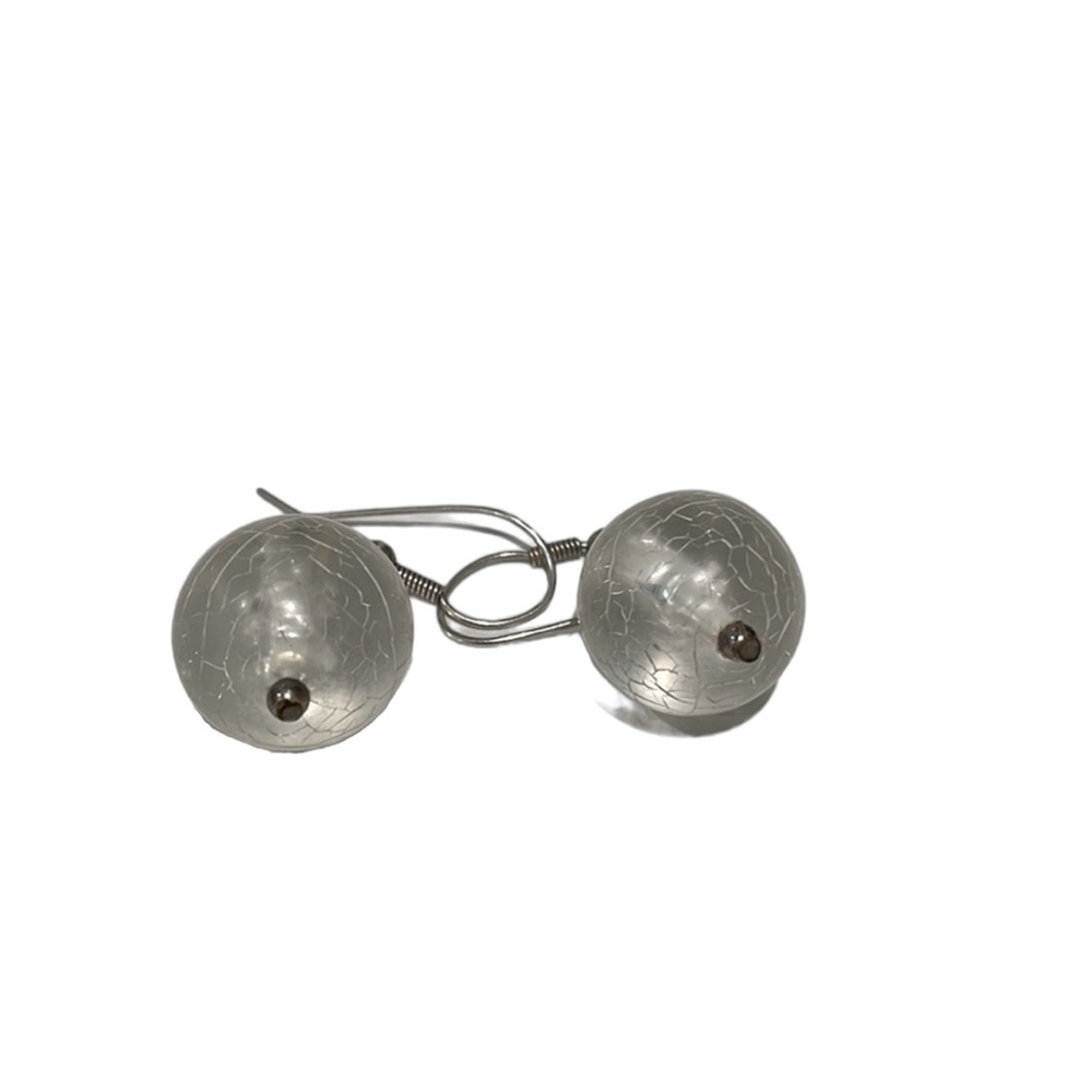 Clear acrylic ball shaped earrings. Vintage early 90s. - Picture 2 of 4